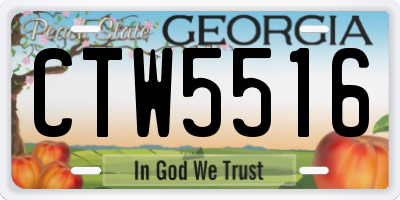GA license plate CTW5516