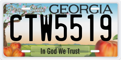 GA license plate CTW5519