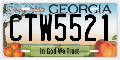 GA license plate CTW5521