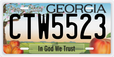 GA license plate CTW5523