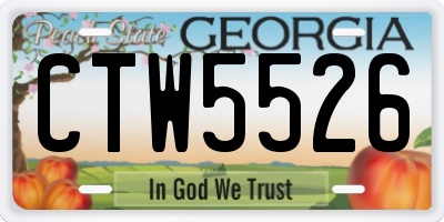 GA license plate CTW5526
