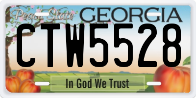 GA license plate CTW5528