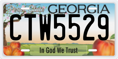 GA license plate CTW5529