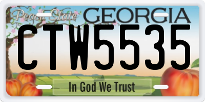 GA license plate CTW5535