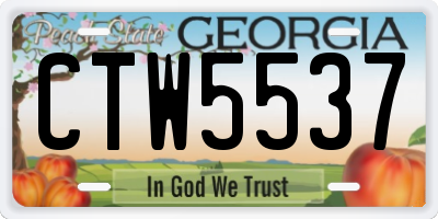 GA license plate CTW5537