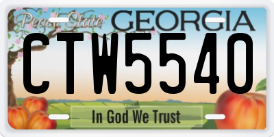 GA license plate CTW5540