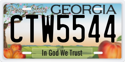 GA license plate CTW5544