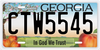 GA license plate CTW5545