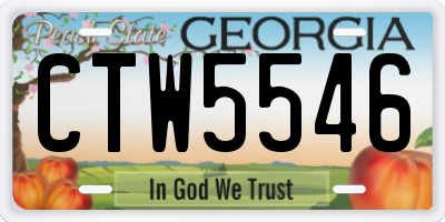GA license plate CTW5546