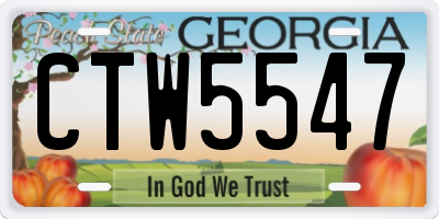 GA license plate CTW5547