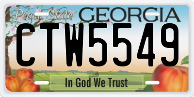 GA license plate CTW5549