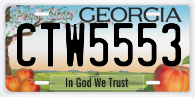 GA license plate CTW5553