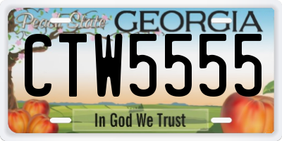 GA license plate CTW5555