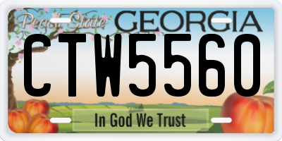 GA license plate CTW5560
