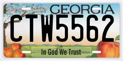 GA license plate CTW5562