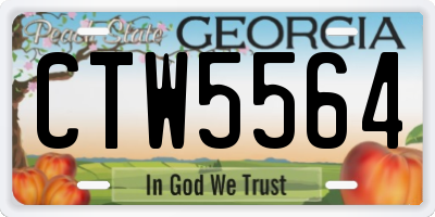 GA license plate CTW5564