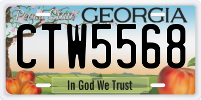 GA license plate CTW5568