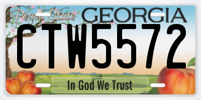 GA license plate CTW5572