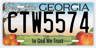 GA license plate CTW5574