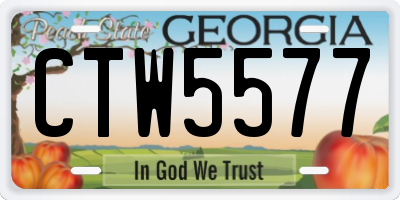 GA license plate CTW5577