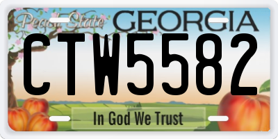 GA license plate CTW5582