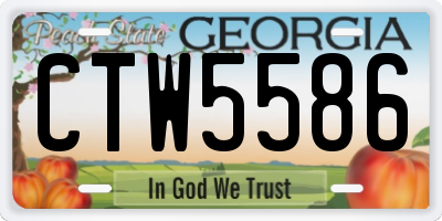 GA license plate CTW5586