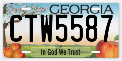 GA license plate CTW5587