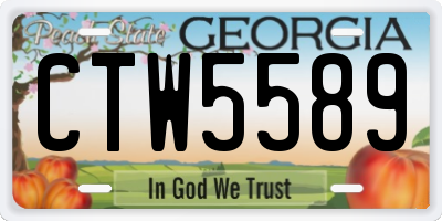 GA license plate CTW5589