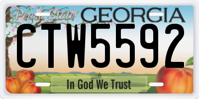 GA license plate CTW5592