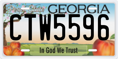 GA license plate CTW5596