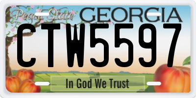 GA license plate CTW5597