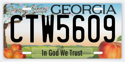 GA license plate CTW5609
