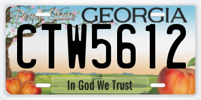 GA license plate CTW5612