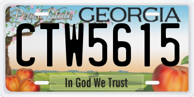 GA license plate CTW5615