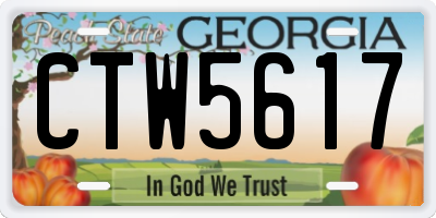 GA license plate CTW5617