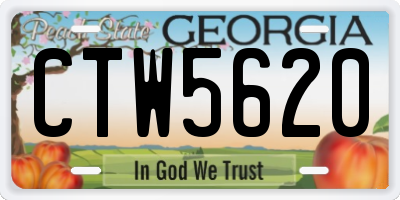 GA license plate CTW5620