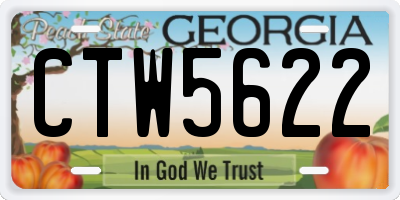 GA license plate CTW5622