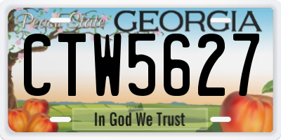 GA license plate CTW5627
