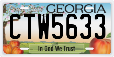 GA license plate CTW5633