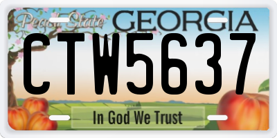 GA license plate CTW5637