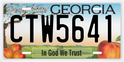 GA license plate CTW5641
