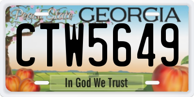 GA license plate CTW5649