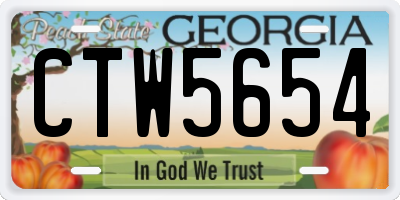 GA license plate CTW5654