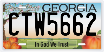 GA license plate CTW5662