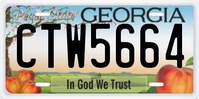 GA license plate CTW5664