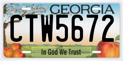 GA license plate CTW5672