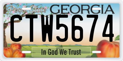 GA license plate CTW5674