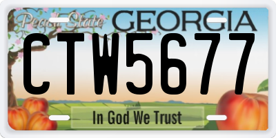 GA license plate CTW5677
