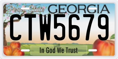 GA license plate CTW5679