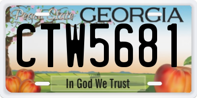 GA license plate CTW5681